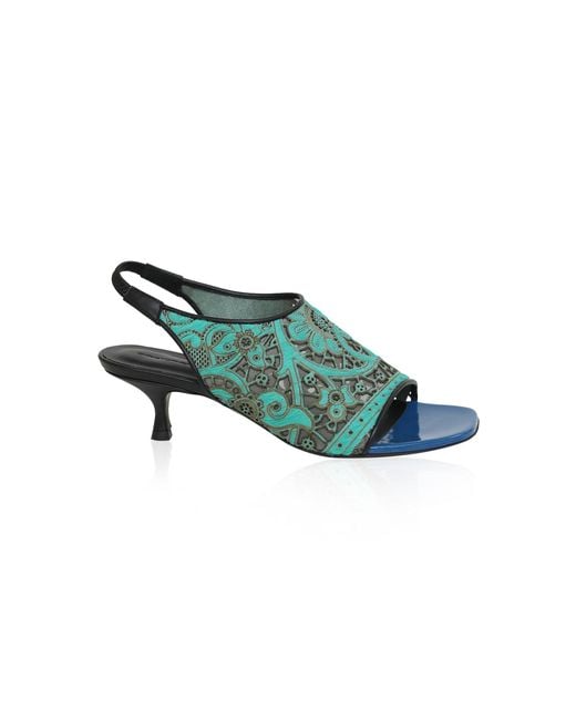Christopher Esber Green Leandra Lasercut Calf Hair Heel