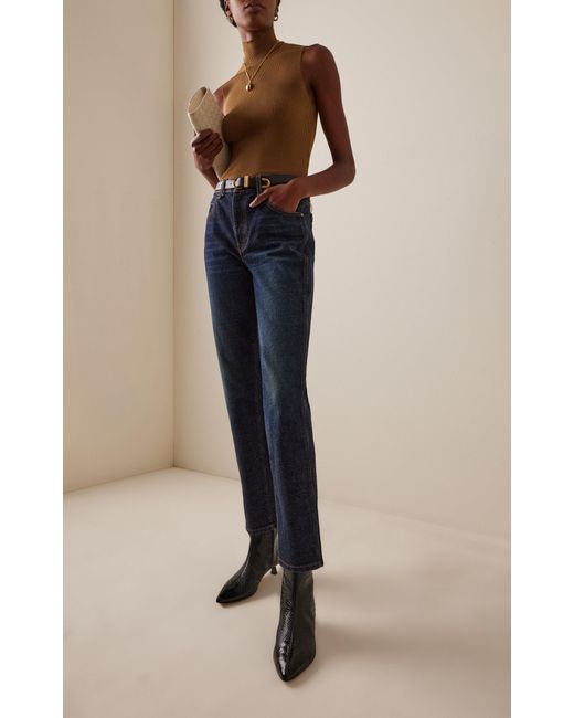 Frēda Salvador Black Lanna Croc-Effect Leather Boots