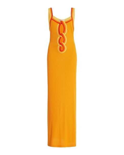 Christopher Esber Orange Exclusive Verner Ribbed-jersey Maxi Dress