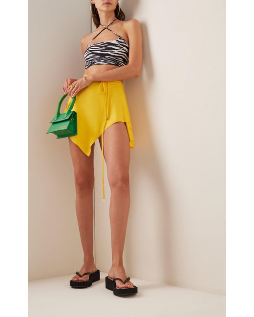 The Attico Draped Mini Skirt in Yellow | Lyst UK
