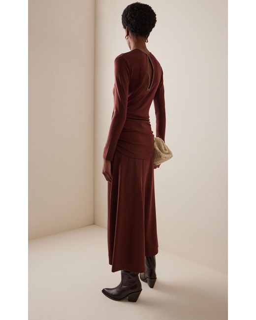 Johanna Ortiz Brown Sail Shade Twisted Midi Dress