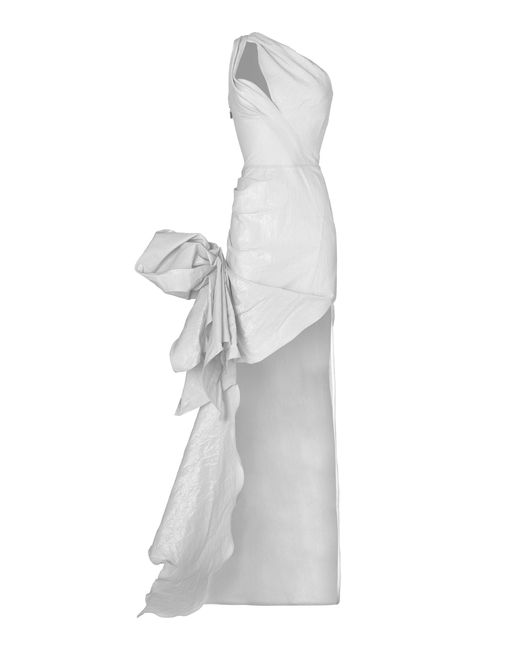 Maticevski White Brightness Asymmetric Gown