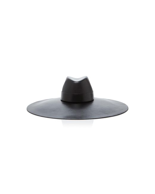 Balmain Black Large Leather Hat