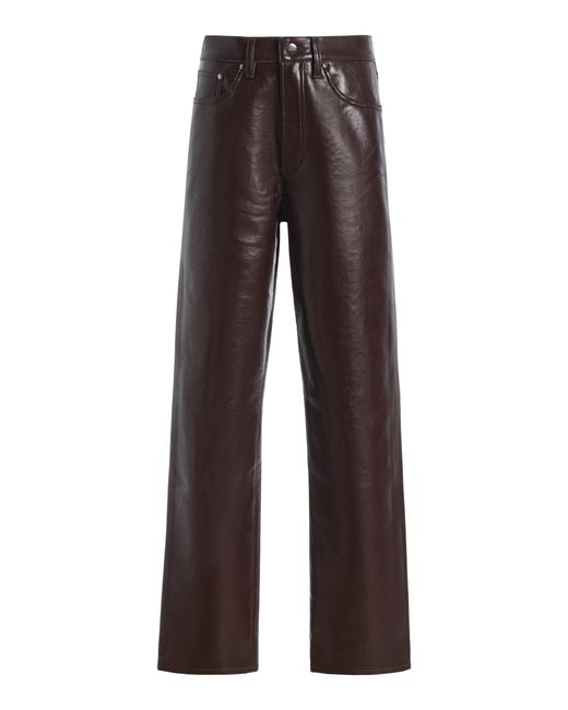 Agolde Brown Lana Leather Straight-leg Pants
