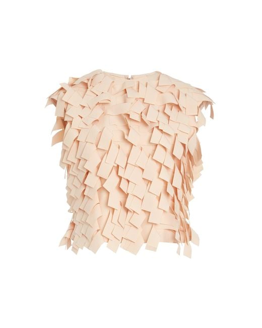 A.W.A.K.E. MODE Natural Rectangle-Detailed Backless Top