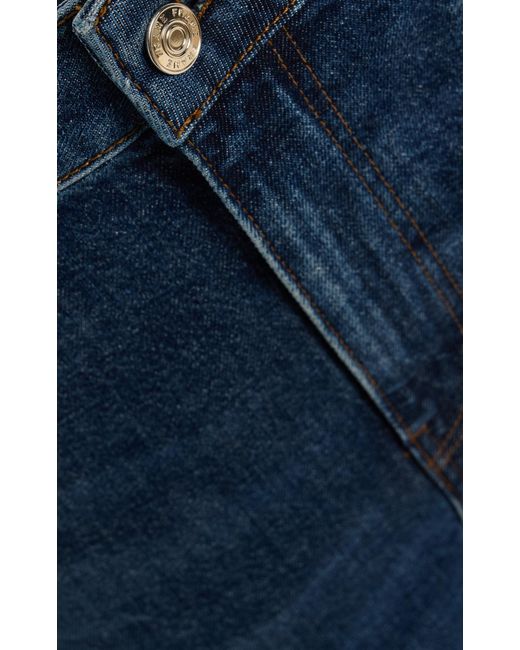 FRAME Blue The Ruler High-Rise Straight-Leg Jeans