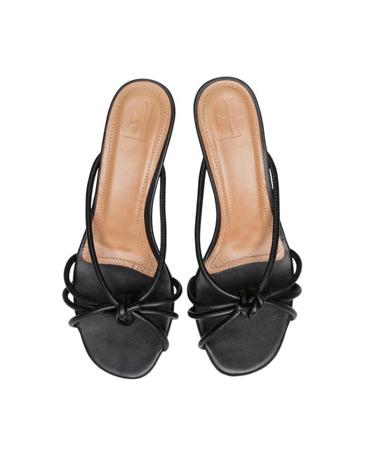 Flattered Black Eunice Leather Sandals