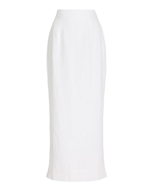 Posse White Exclusive Emma Linen Maxi Skirt