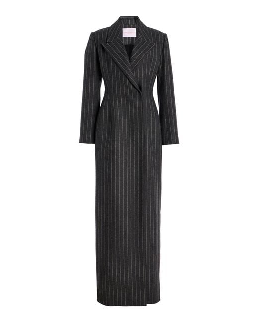 Carolina Herrera Black Double-Breasted Wool-Blend Coat