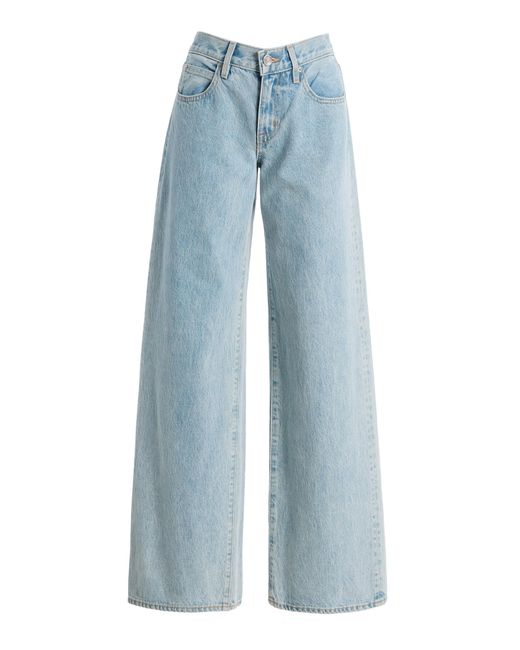 SLVRLAKE Denim Blue Mica Rigid Low-Rise Wide-Leg Jeans