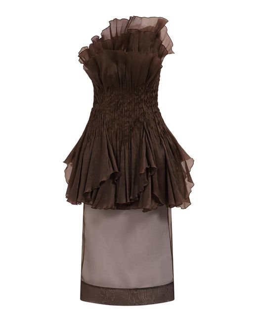 Aje. Brown Amaryllis Maxi Dress