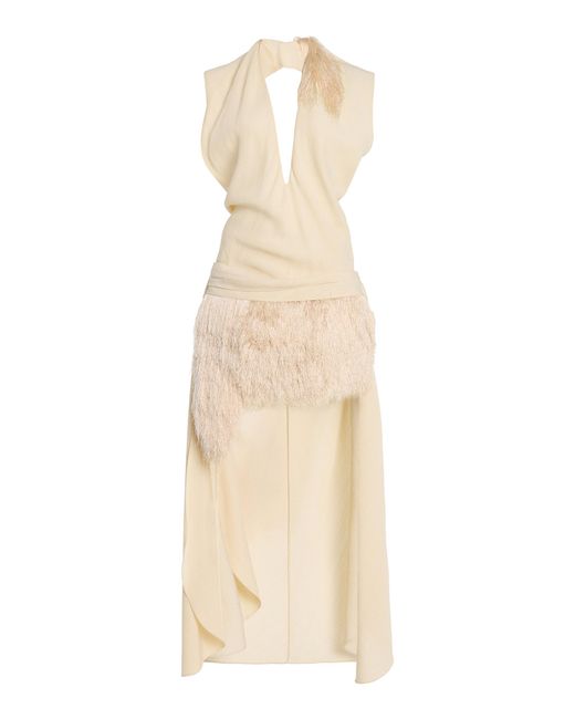 DIOTIMA Natural Marinaia Fringed Midi Dress