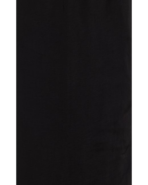 Posse Black Gigi Linen-blend Maxi Skirt