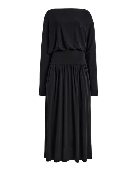 Totême Black Boatneck Jersey Dress