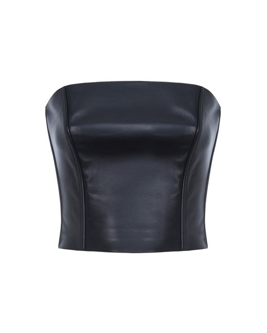 Ralph Lauren Gwyneth Leather Bustier in Blue | Lyst UK