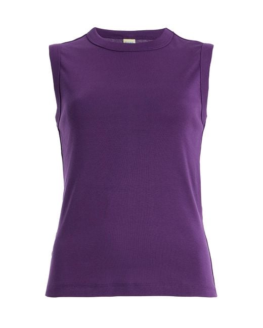 Flore Flore Purple Esme Cotton Tank Top