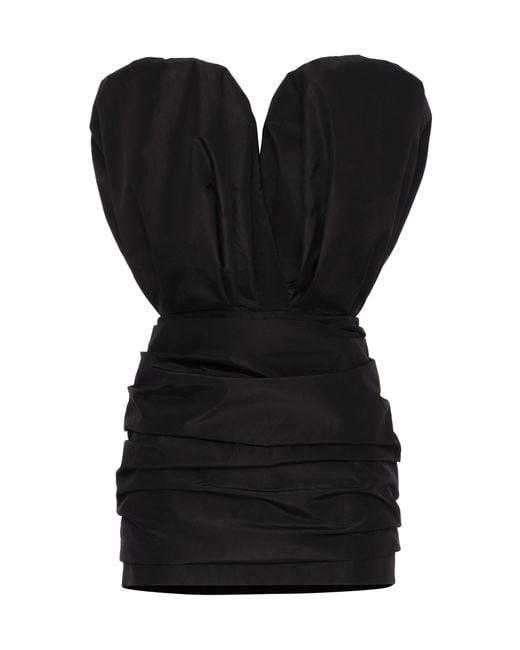 Magda Butrym Black Strapless Silk Mini Dress