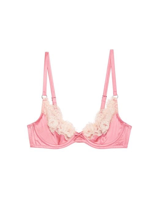 Fleur du Mal Pink Juliet Lace Demi Bra