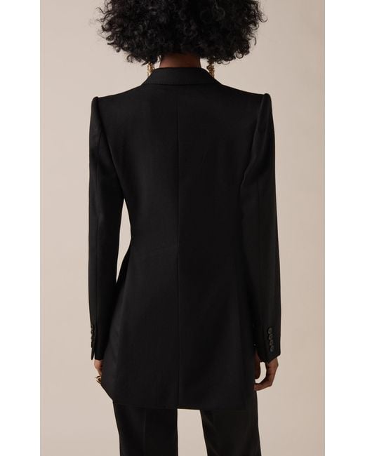 Chloé Black Double-Breasted Grain De Poudre Wool Blazer