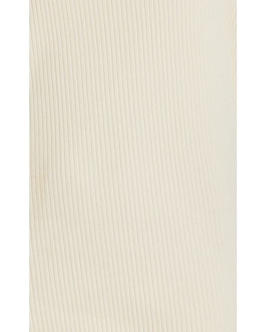 Khaite White Helene Ribbed-knit Cotton Top