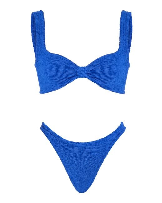 Hunza G Blue Bonnie Seersucker Bikini