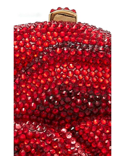 Sold at Auction: Judith Leiber Full Bead Red Crystal Rose Minaudière  Evening Bag Condition: 1 4.5