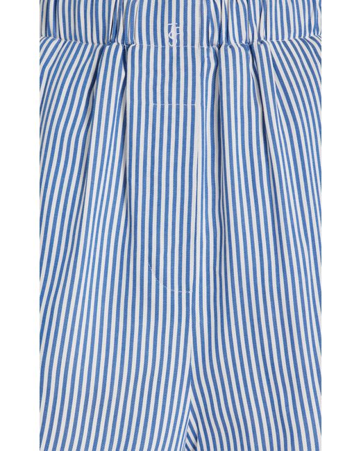 Frankie Shop Blue Lui Striped Twill Boxer Shorts
