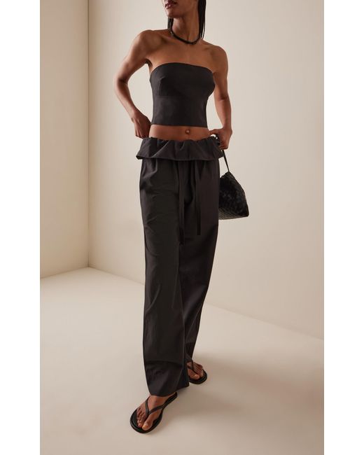Matteau Black Exclusive Strapless Cotton-Silk Top