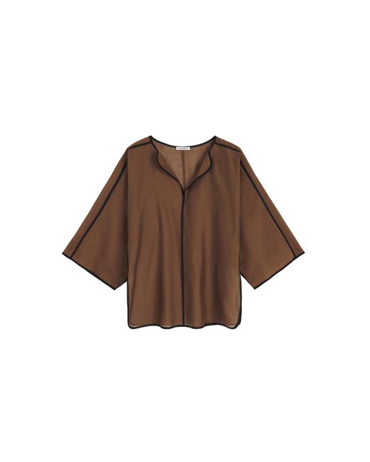 By Malene Birger Brown Cavia Cotton-Silk Top