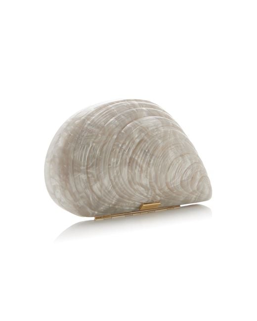 Jonathan Simkhai Natural Bridget Acrylic Oyster Shell Clutch