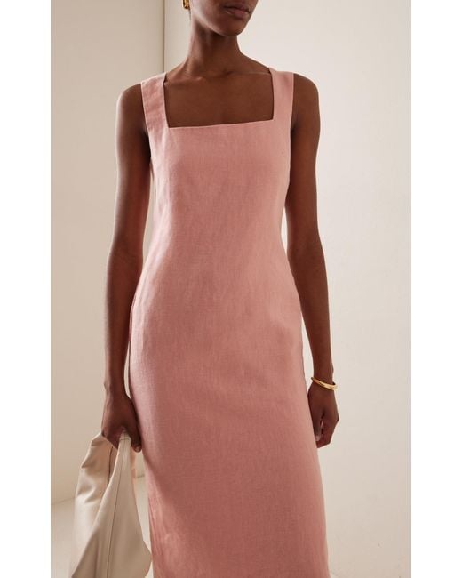 Posse Pink Exclusive Alice Linen Midi Dress