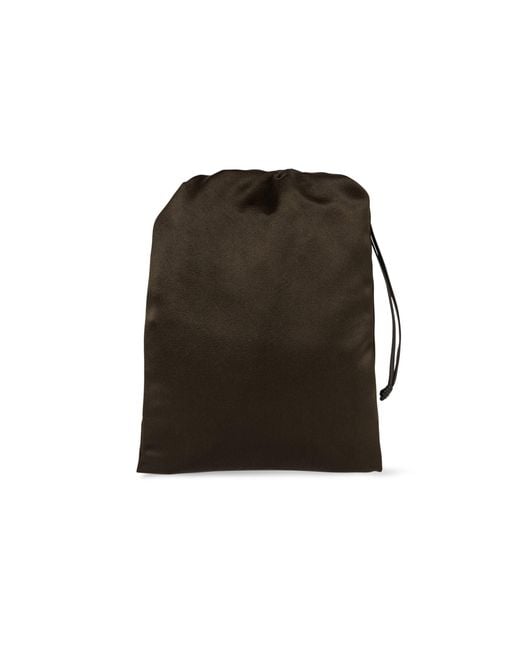 The Row Black Ray Silk-Satin Pouch