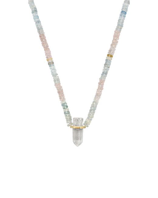 JIA JIA Pink 14K Morganite Crystal Quartz Charm Necklace