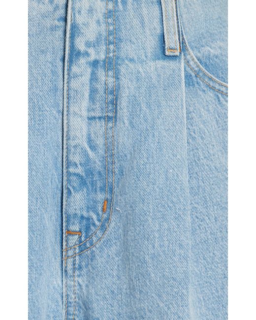 SLVRLAKE Denim Blue Kennedy Pleated Rigid High-rise Wide-leg Jeans