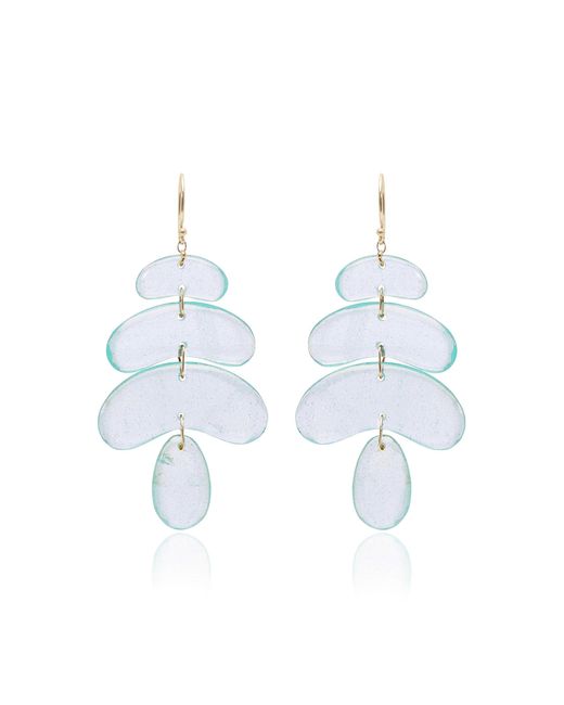 Ten Thousand Things Blue Small Totem 18k Yellow Gold Aquamarine Earrings