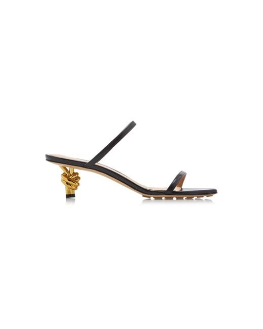 Bottega Veneta Black Knot Leather Sandals