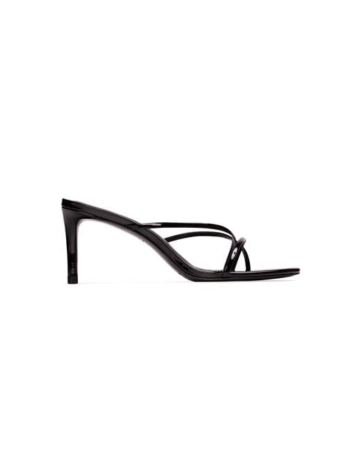 Black Suede Studio Black Carla Patent Leather Sandals