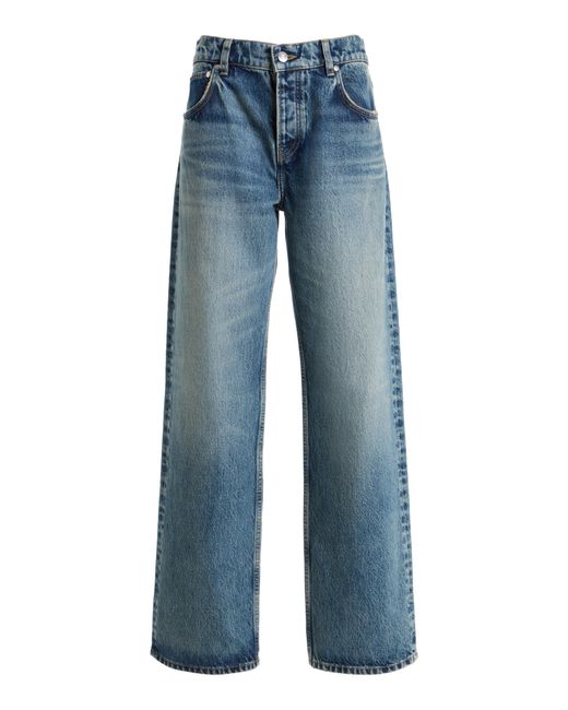 EB DENIM Blue Baggy Rigid Mid-Rise Wide-Leg Jeans