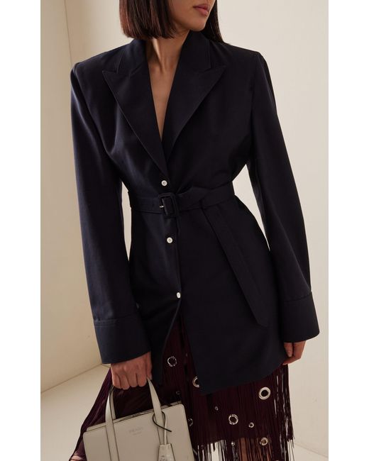 Prada Blue Tailored Wool Suiting Jacket