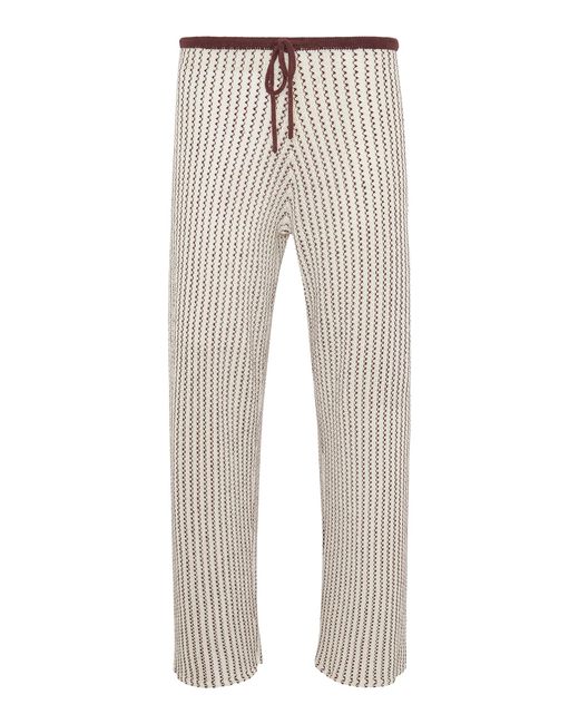 Onia Natural Crochet Knit Drawstring Pant