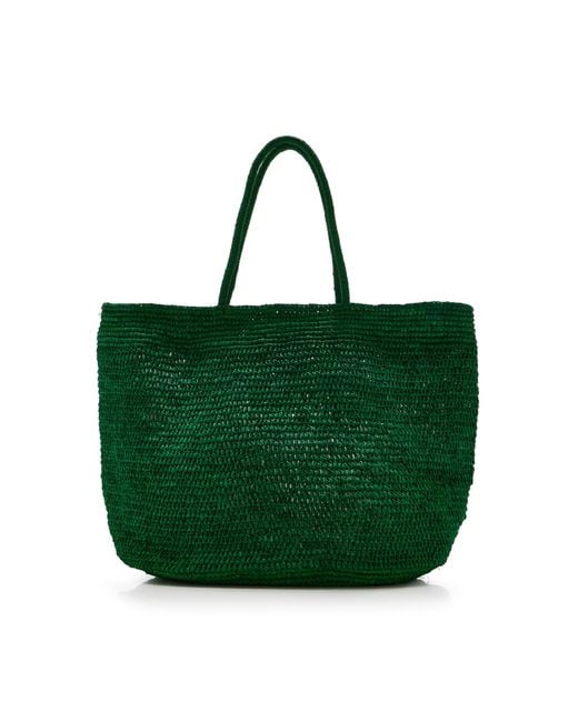 The Row Green Oregon Raffia Tote Bag
