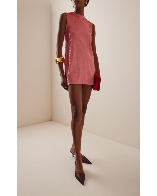 J.W. Anderson Pink Mini Cotton-Blend Shift Dress