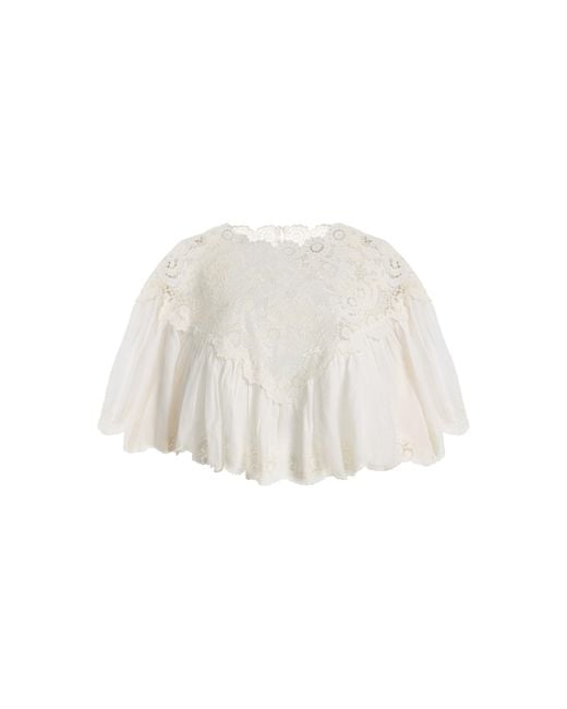 Sea White Sofia Embroidered Cotton Top