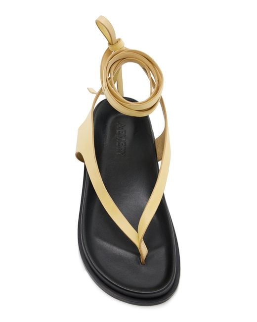 A.Emery Metallic Shel Lace-up Leather Sandals