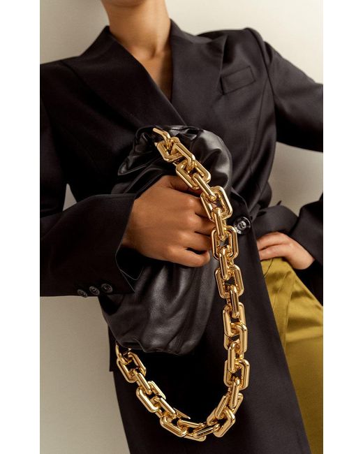 Bottega Veneta Black The Chain Pouch Leather Clutch