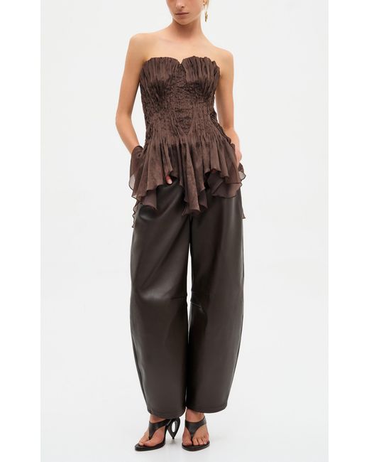 Aje. Black Nisha Ruched Bustier