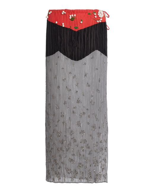 Altuzarra Gray Zanders Embroidered Midi Skirt