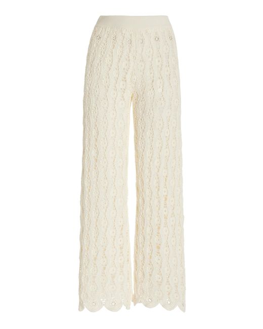 Jonathan Simkhai White Georgie Crocheted Cotton Pants