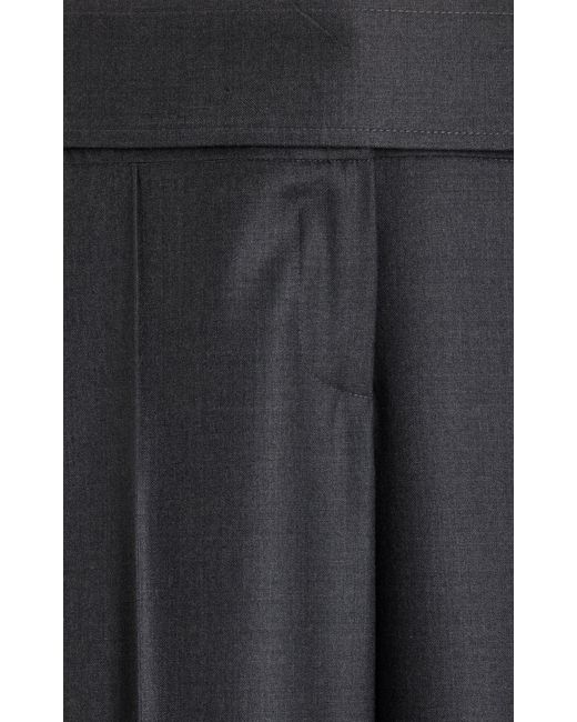 Brandon Maxwell Blue The Ashton Wool Pants With Belt Tip Hardware