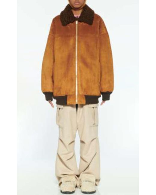 Miu Miu Brown Shearling-trimmed Jacket